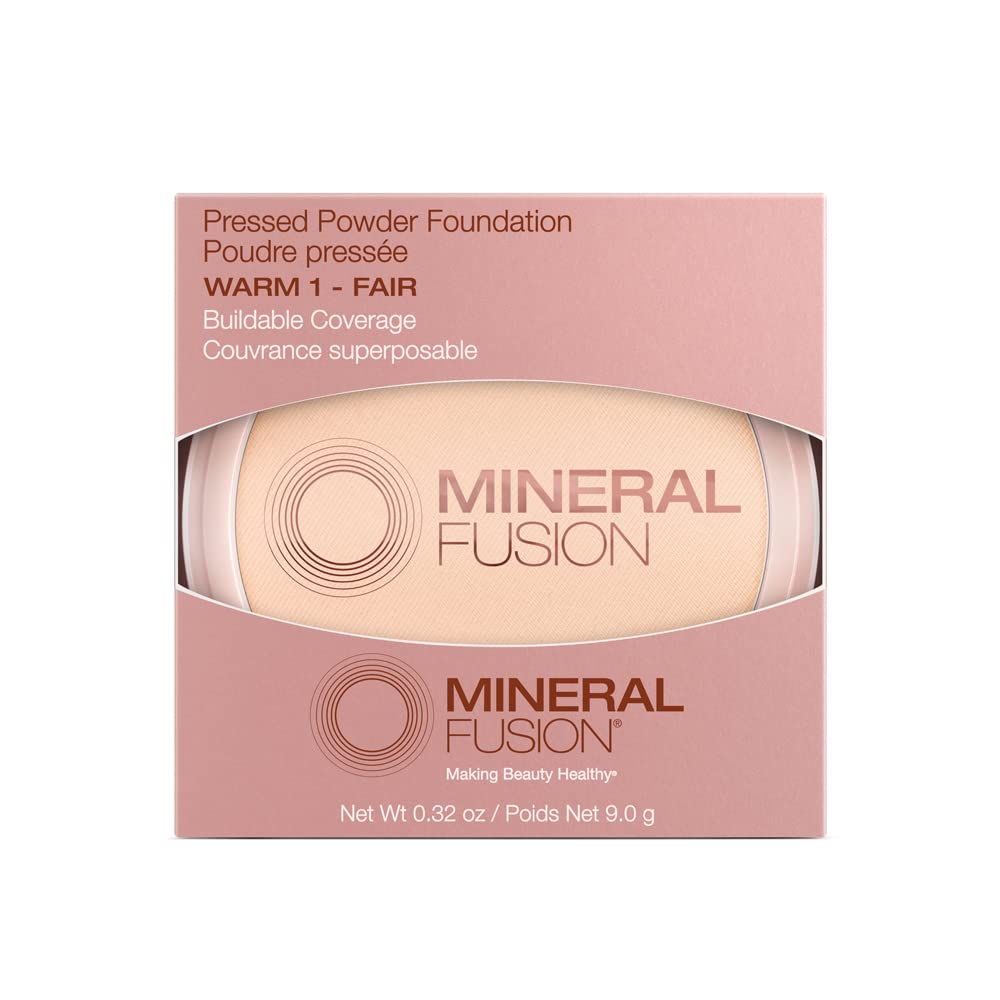 Mineral Fusion Pressed Powder Foundation, Warm 1-0.32oz ea (Pack of 2)