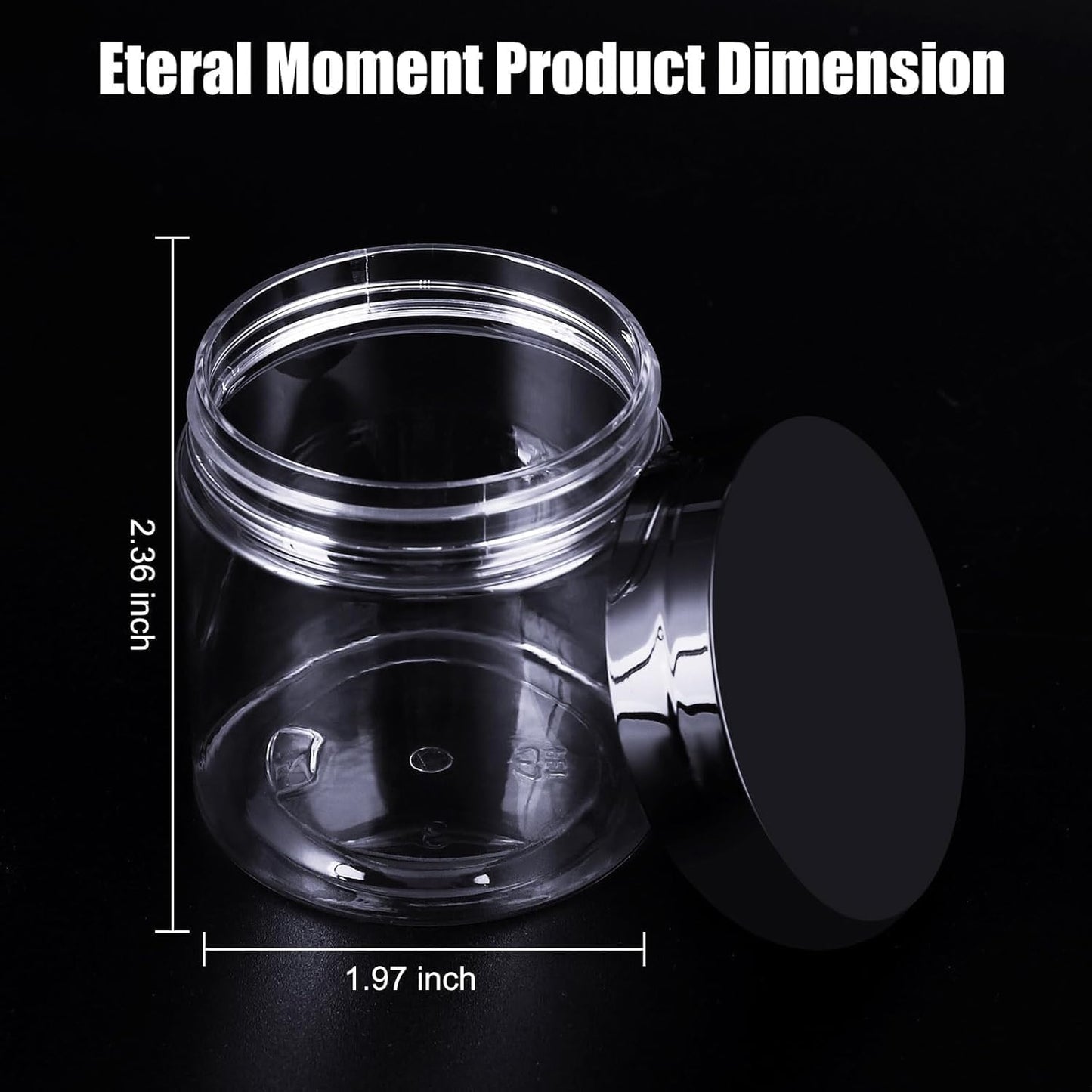 60 Pack 4 Oz Plastic Containers with Lids, OBKJJ Clear Travel Size Leak Proof Makeup Travel Containers BPA Free Cosmetic Slime Jars for Lotion, Cream, Body Butter, Makeup, Ointments (60)