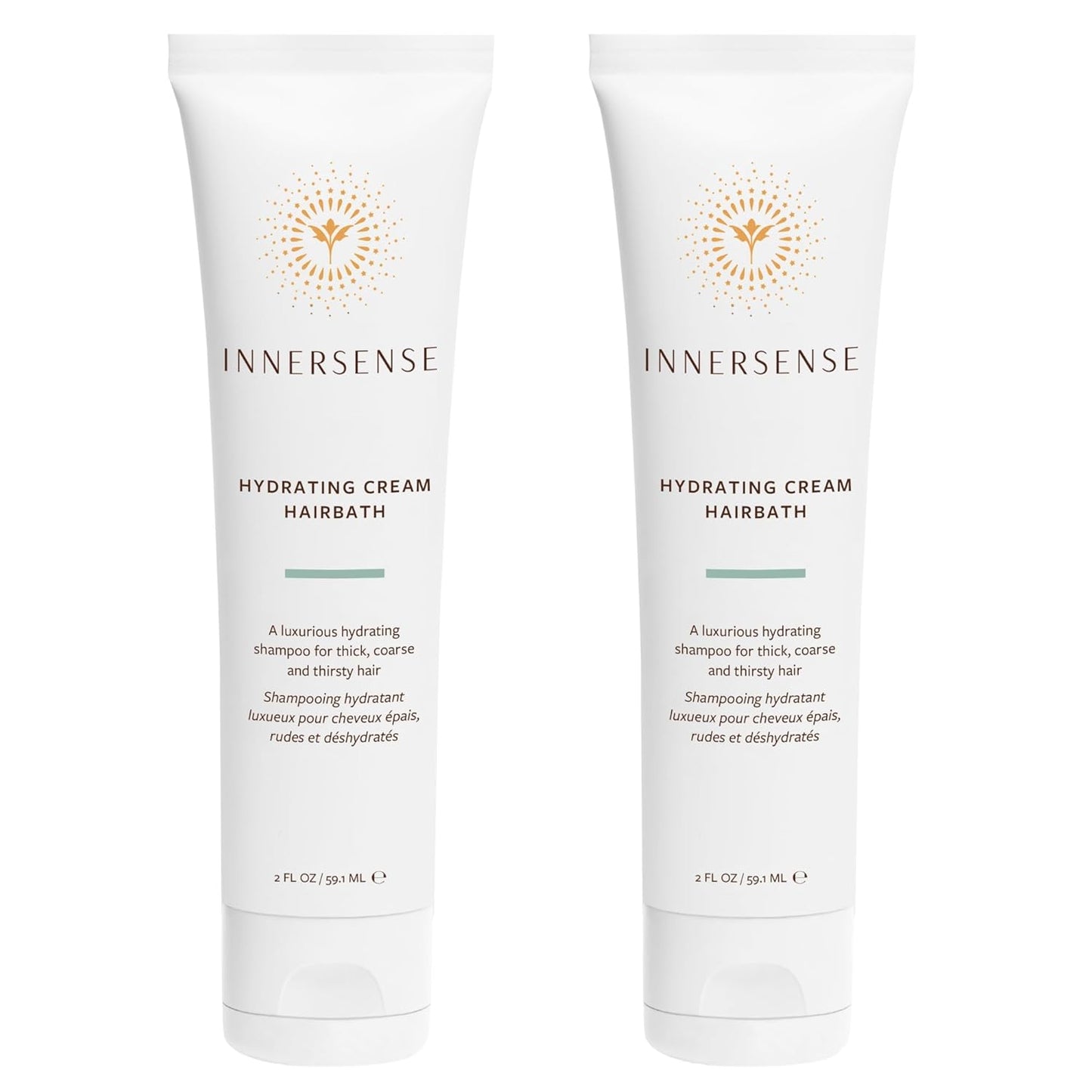 INNERSENSE Organic Beauty - Natural Hydrating Cream Hairbath Shampoo | Hydrating, Nourishing, For Dry Scalp | Non-Toxic, Cruelty-Free, Clean Haircare (2 Pack - 2 fl oz | 59.1 mL each)