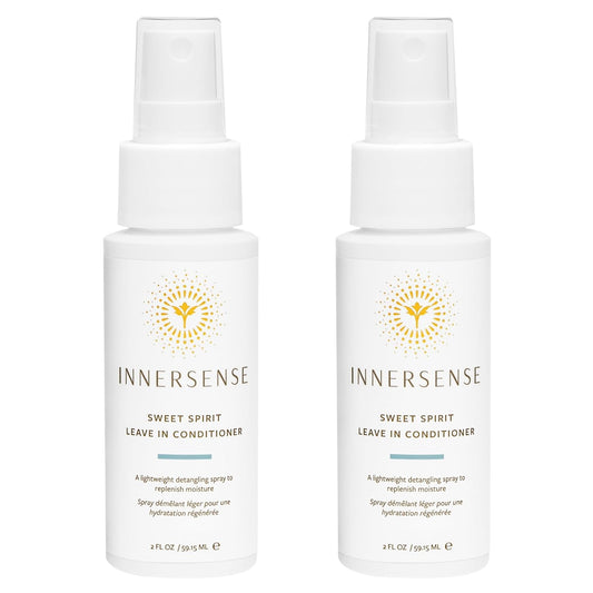 INNERSENSE Organic Beauty - Natural Sweet Spirit Leave-In Conditioner | Detangling, Hydrating, Smoothing | Non-Toxic, Cruelty-Free, Clean Haircare (2 Pack - 2 fl oz | 59.1 mL each)