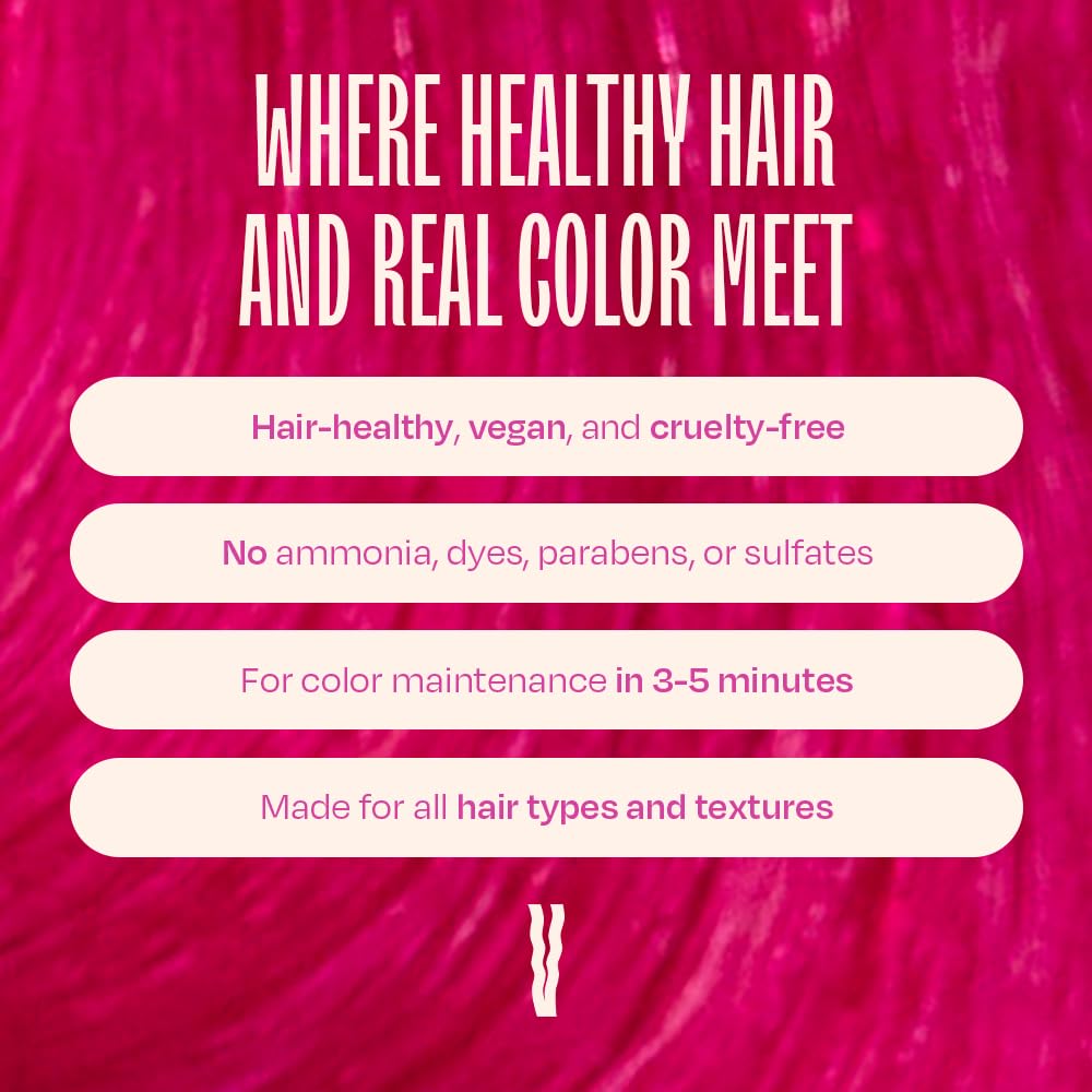 oVertone Daily Color Depositing Conditioner: 4.5oz Temporary Coloring Conditioner w/Shea Butter & Coconut Oil, Refresh Color & Prevent Fading, Vegan & Cruelty-Free, Extreme Magenta is Magenta Majesty