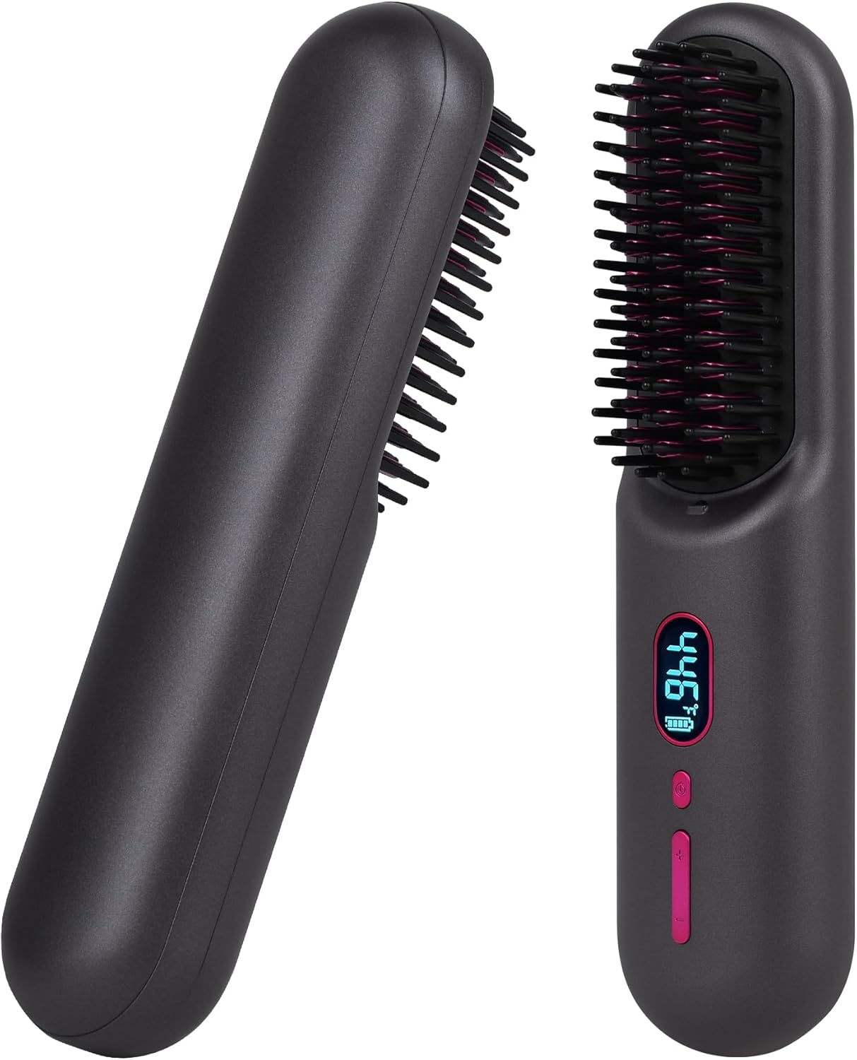 Rechargeable Hot Hair Brush Straightener Heat Pressing Combs Ceramic Electric Straightening Comb, Anti Burn for Natural Black Hair Beard Wigs Holiday Gifts