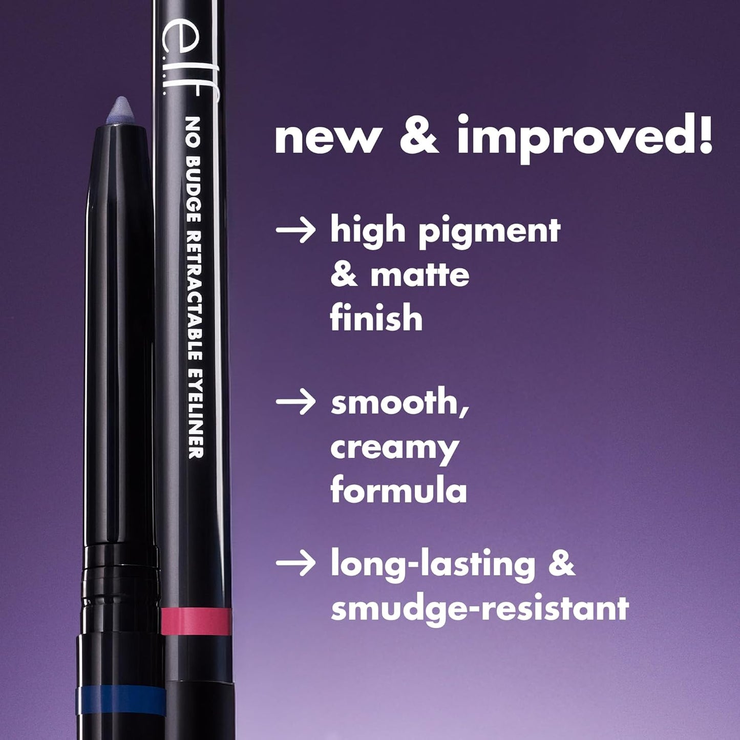 e.l.f. No Budge Retractable Eyeliner, Creamy, Ultra-Pigmented & Waterproof, Creates Bold & Defined Lines, Vegan & Cruelty-Free, Ruby