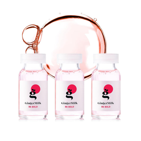 Ginger Milk Hair Repair Ampoule with Hyaluronic Acid for Damaged Hair Treatment (Pack 3 x 0.5 fl oz)