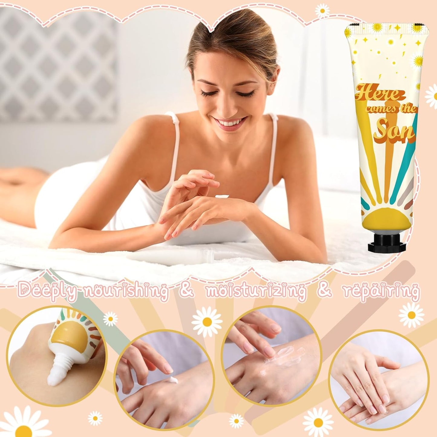 48 Sets Baby Shower Hand Cream Party Favors for Guests Gift Bulk Travel Size Hand Lotion Set for Baby Shower Wedding Christmas(Here Comes the Son)