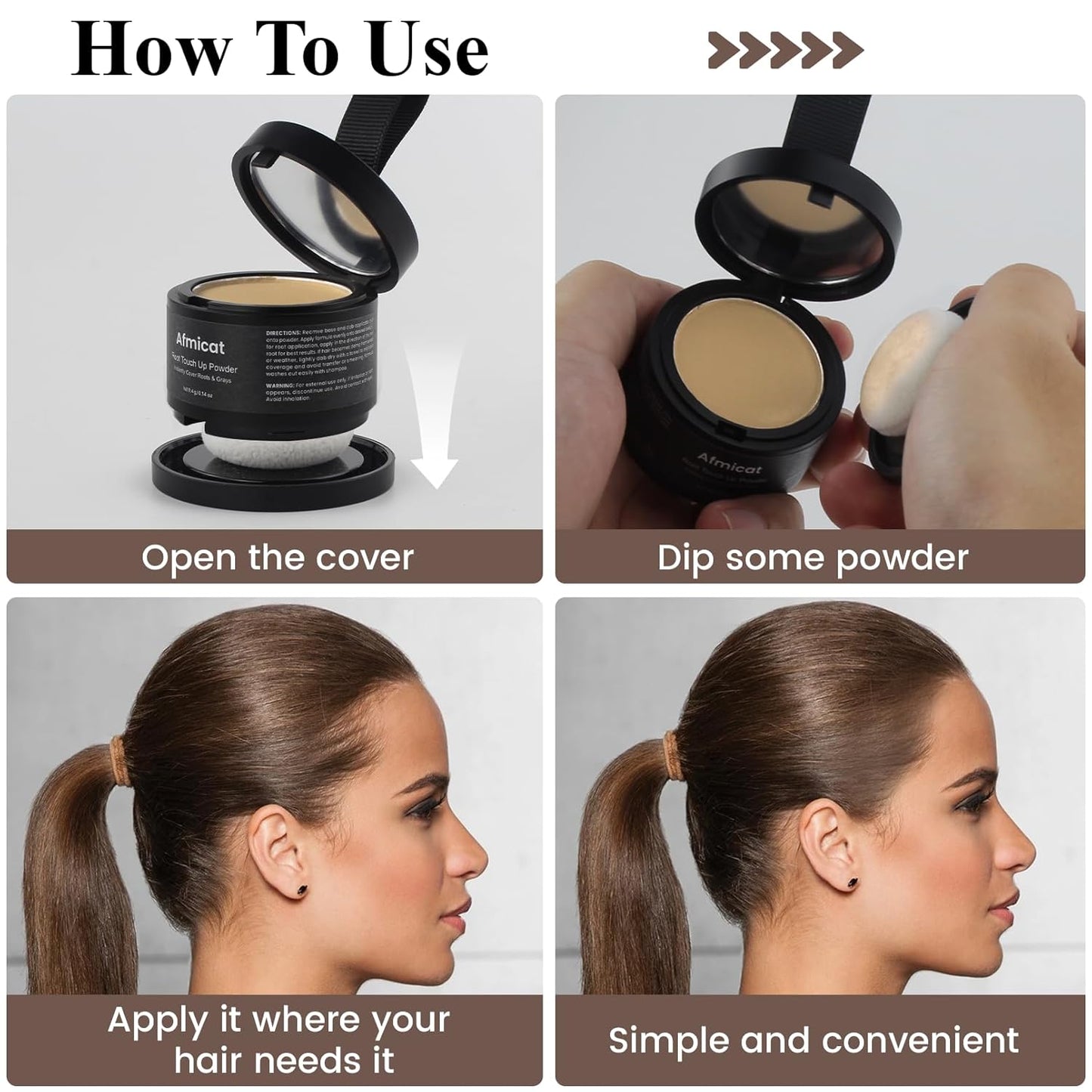 Instant Hairline Powder, Root Touch Up Hair Color for Gray Coverage and Thinning Hair, Root Cover Up Conceals Hair Loss & Bald Spots, Natural and Non-Greasy Hair Color for Women & Men, Medium-Brown