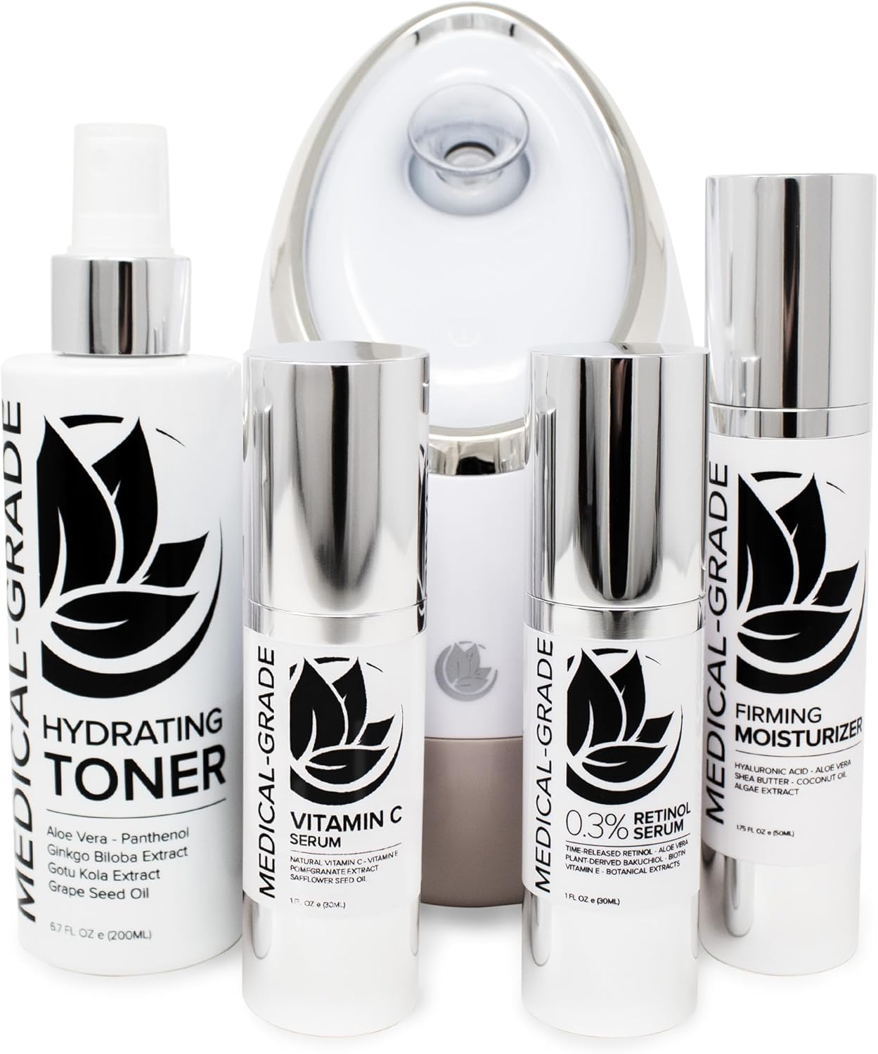 Microderm GLO - Facial Steamer and Youthful Skin Care Product Bundle