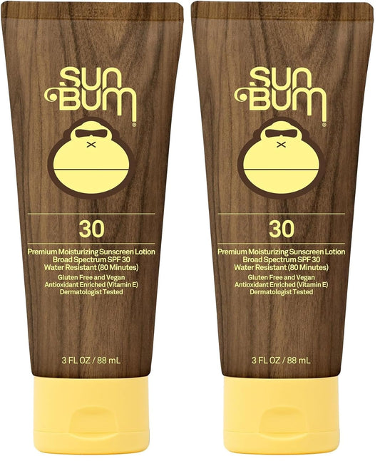 Sun Bum Original SPF 30 Sunscreen Lotion | Vegan and Hawaii 104 Reef Act Compliant (Octinoxate & Oxybenzone Free) Broad Spectrum Moisturizing UVA/UVB Sunscreen with Vitamin E | 3 oz (Pack of 2)