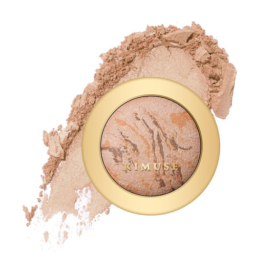 KIMUSE Baked Foundation - Brighten Color Correcting Powder Foundation for Mature Skin, Buildable Coverage, Radiant Natural Finish