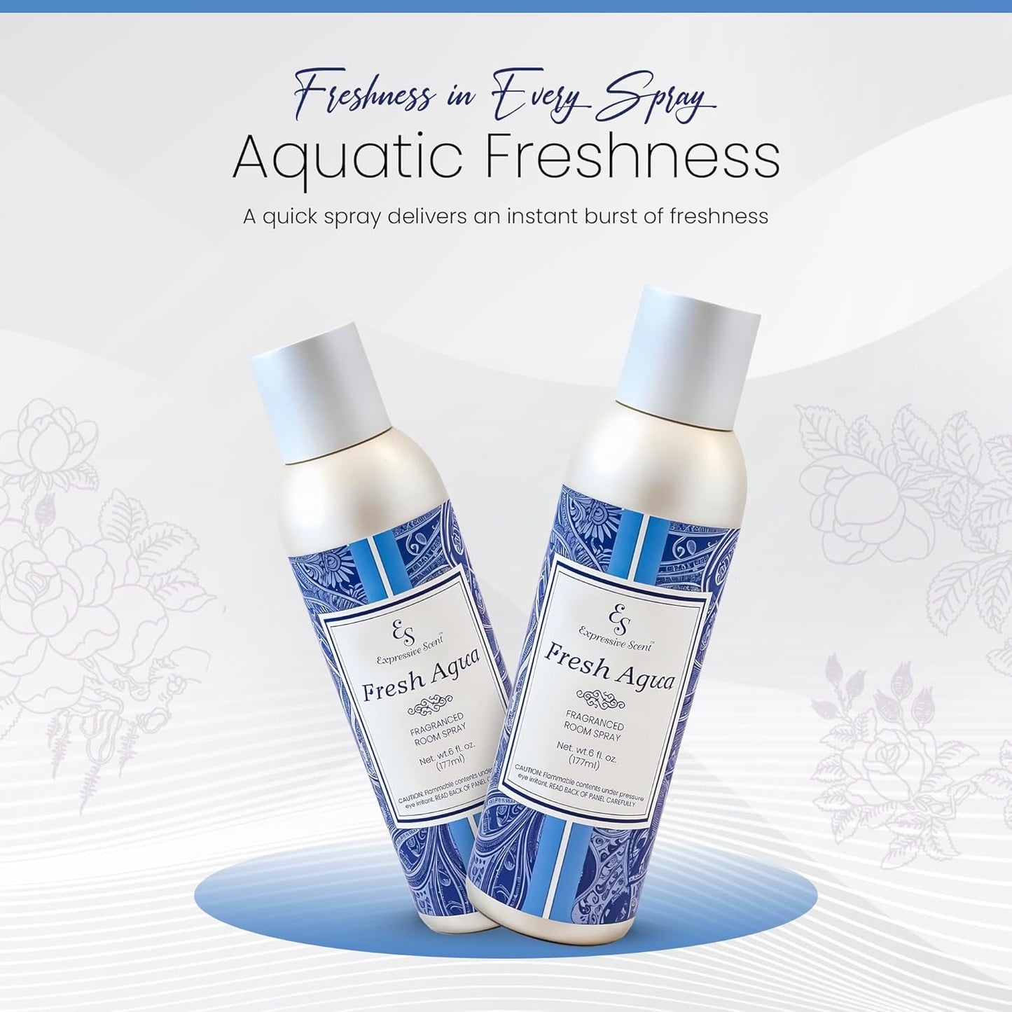 Expressive Home Scent Room Spray - Long Lasting Fresh Aqua Air Freshener Spray for Bathroom, home & Office - home fragrance spray 6 FL oz