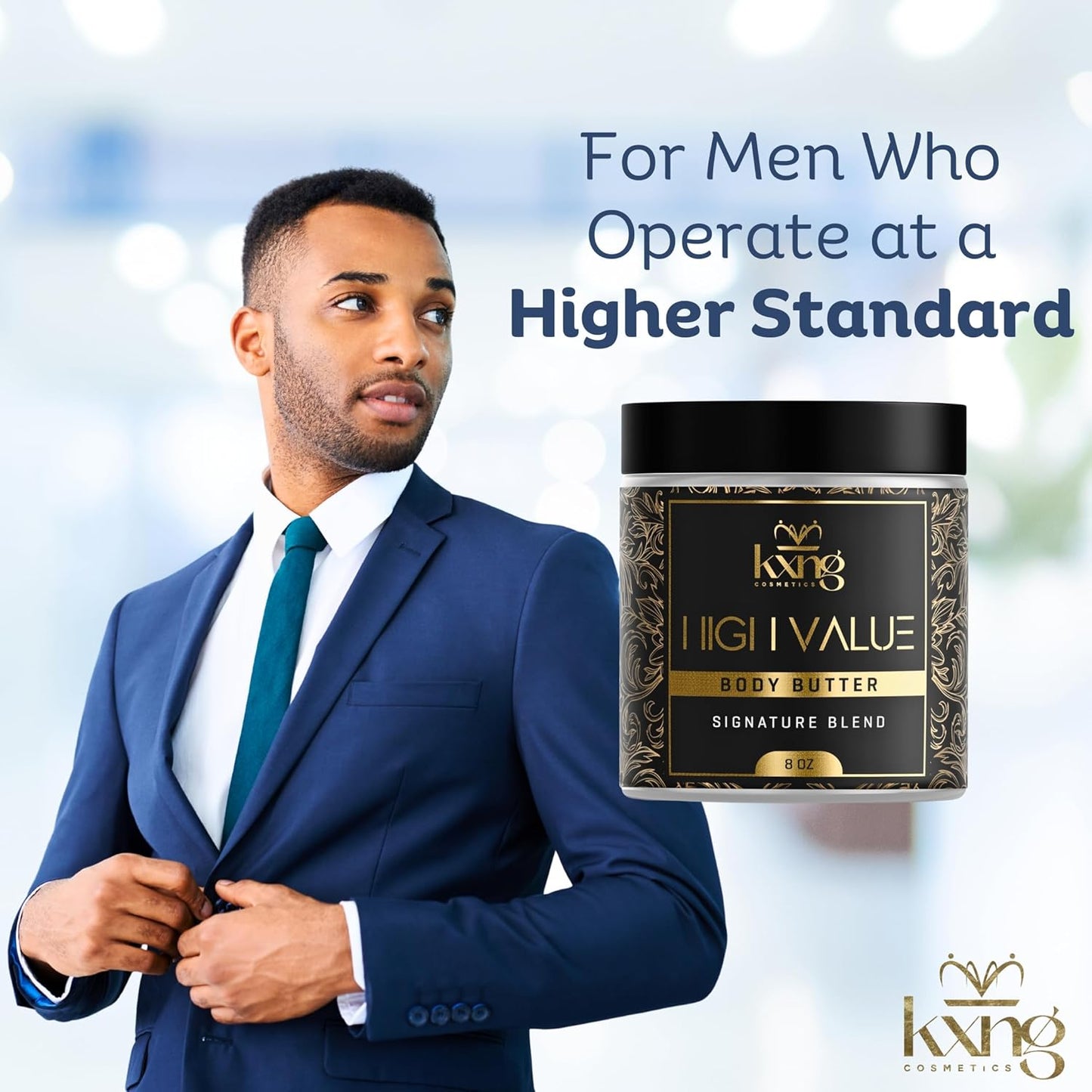 KXNG Cosmetics, Body Butter, Organic Skin Care for Men and Women, Body Moisturizer Lotions and Creams, Raw Shea Butter, Cocoa Butter, Mango, Coconut Oil, Hand, Foot, All Skin Types (High Value XL)