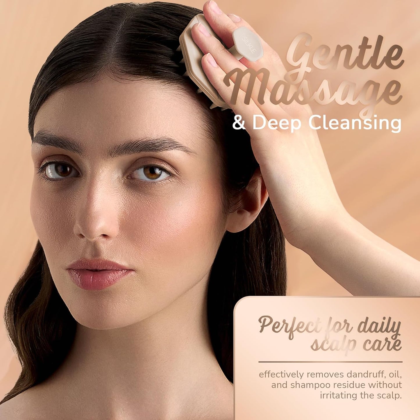 Silicone Scalp Scrubber - Massage Shampoo Brush, Soft Bristles for Hair Growth & Dandruff Removal - Ergonomic Design, Wet & Dry Use, Deep Cleansing Scalp Exfoliator for All Hair Types - Clay