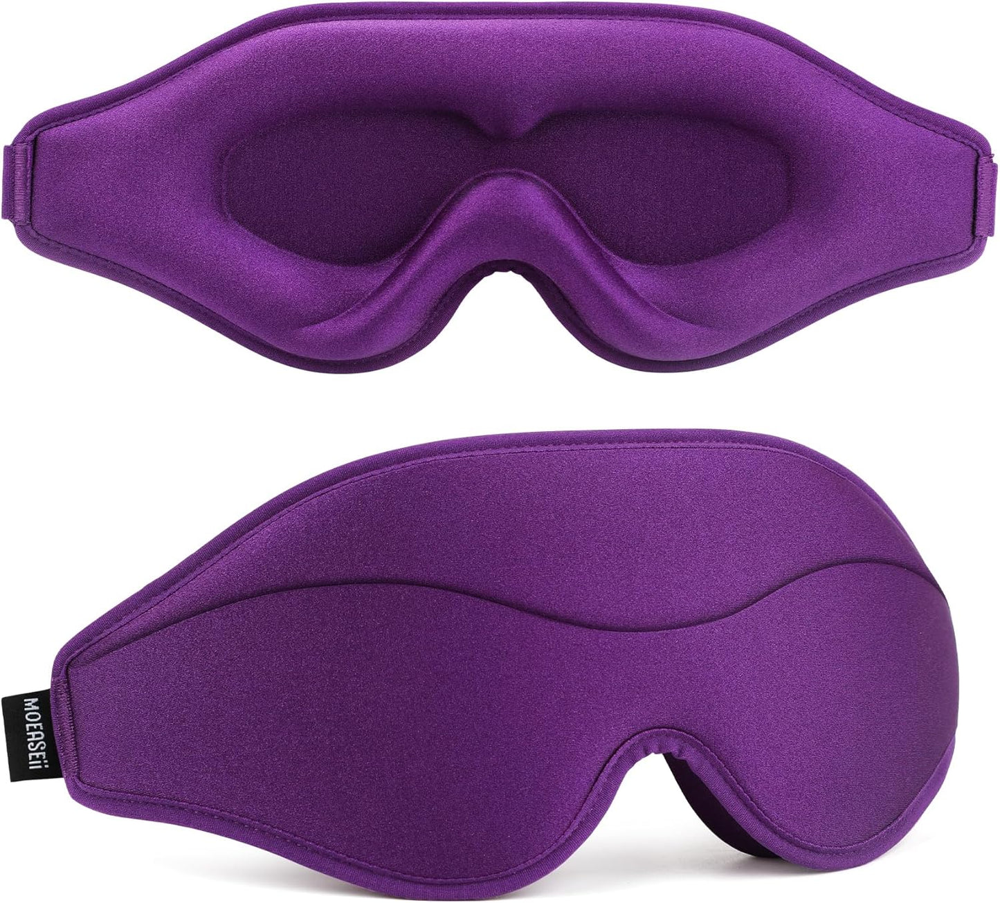 Sleep Mask - Total Blackout 3D Sleeping Mask, Super Lightweight & Silky Soft Eye Mask for Sleeping, Fully Adjustable Fit for Home, Office, Traveling, Meditation, Yoga, Purple
