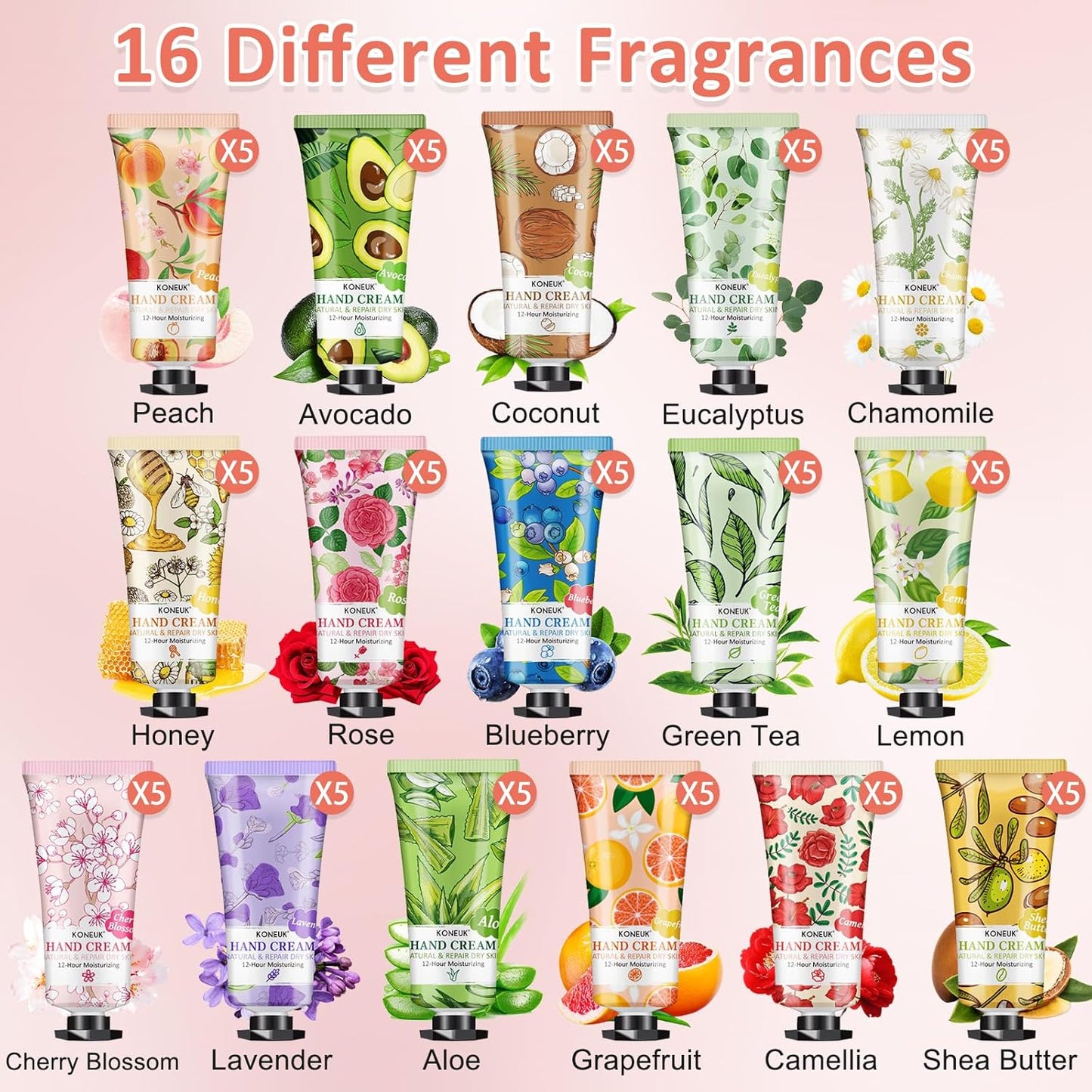 80 Pack Hand Cream Set for Dry Cracked Hands, Bulk Hand Lotion Travel Size for Thank You Gifts, Mini Hand Cream for Adult Party Favors, Birthday Gifts and Bridal Shower Gifts for Guests