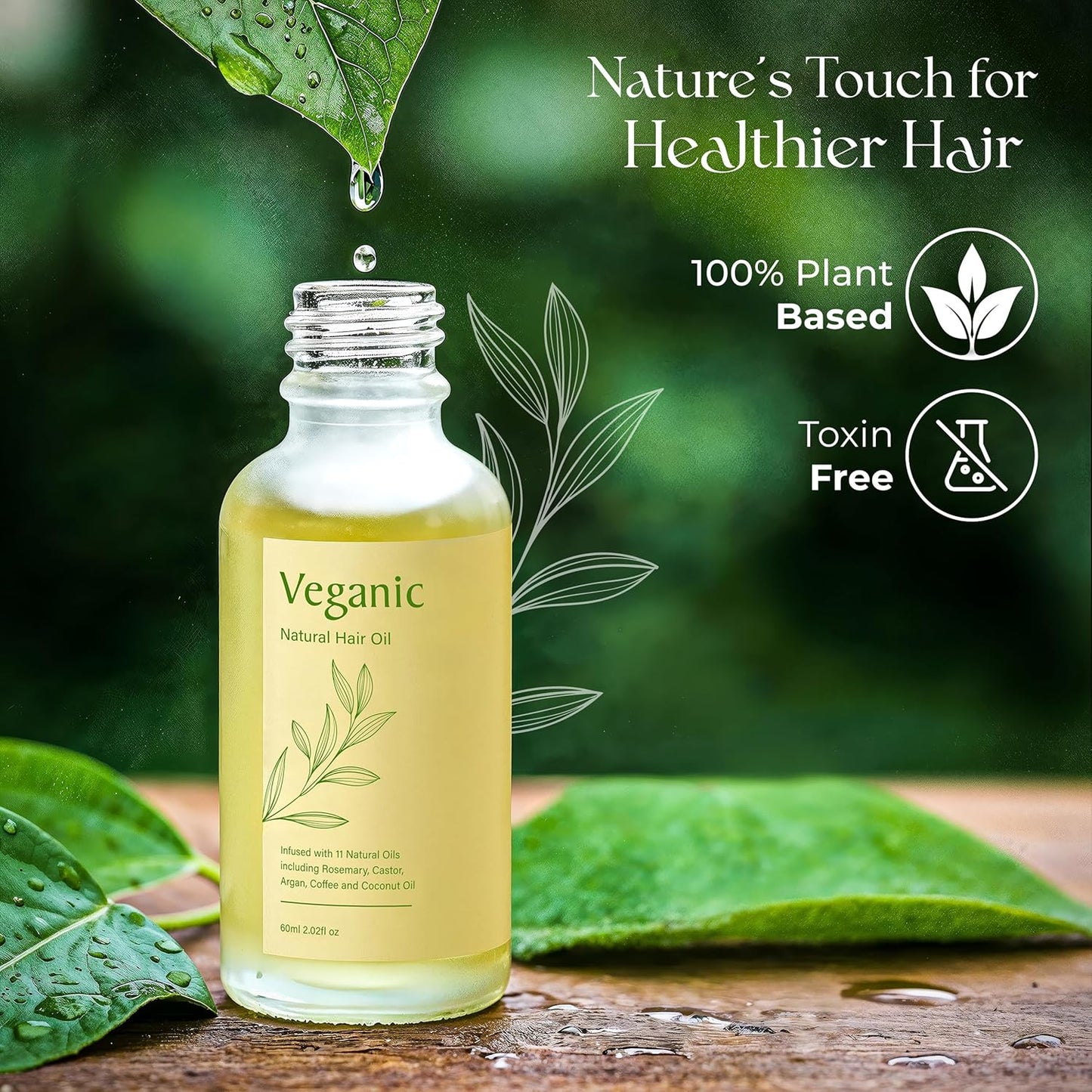 Natural Hair Growth Oil for Women infused with 10 Premium Botanic Oils plus Organic Rosemary Oil for Hair Growth | Salon-Grade Volumizing & Nourishment | Non-GMO Verified | 30-Day Supply